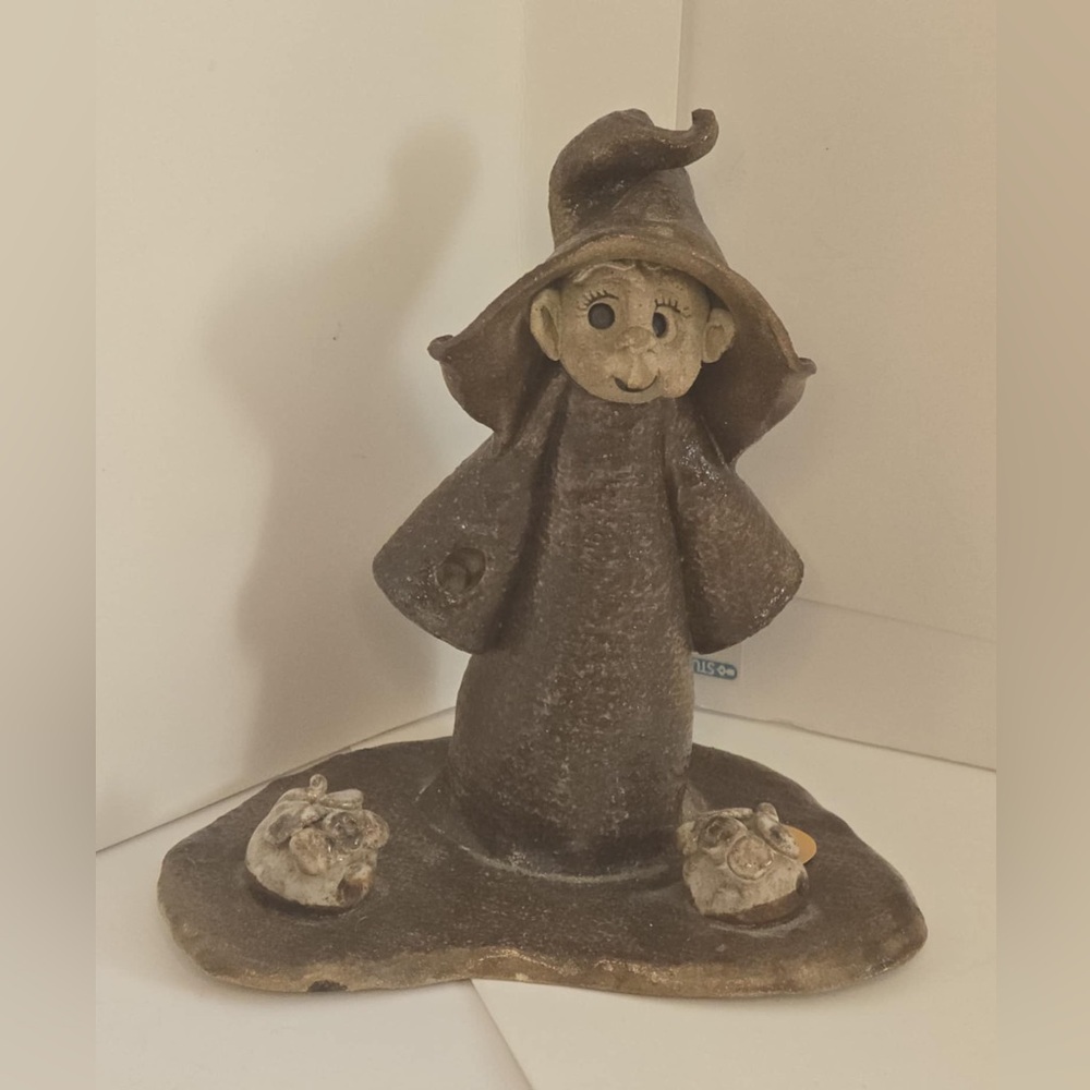 Hand Made Artisan Pottery Cloaked Woman Figure
